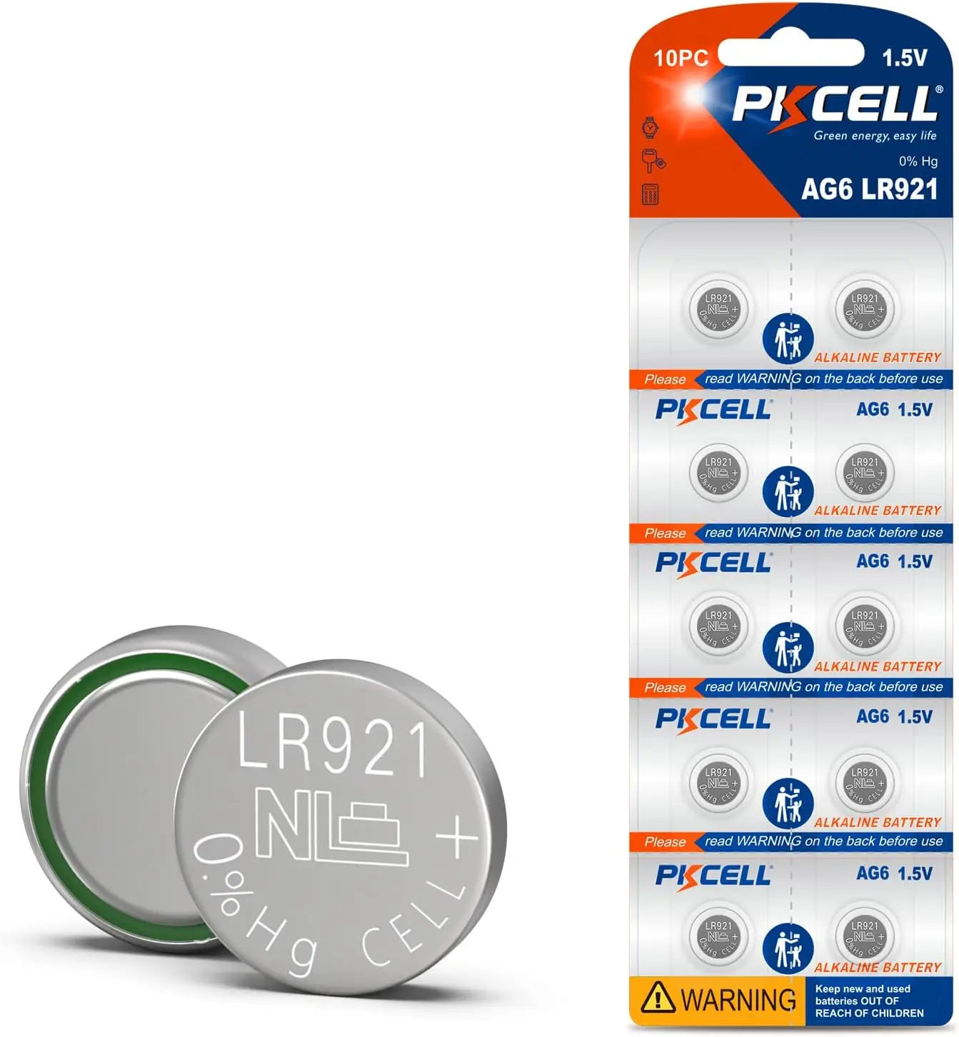 10-Pack SR920SW Watch Battery, Compatible with 370/371 AG6 Button Cell for Watches and Small Electronics