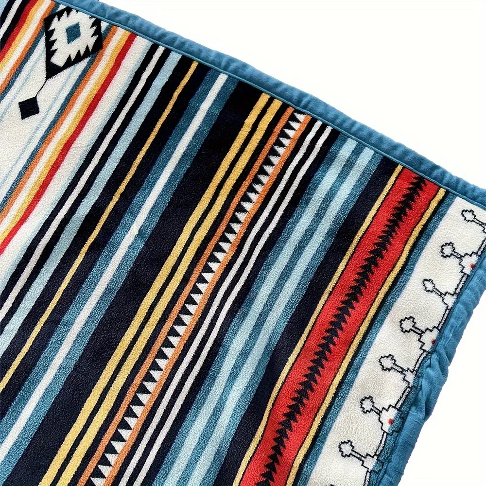 1pc Bohemian style composite functional blanket, suitable for multiple scenarios as a sofa blanket in the living room