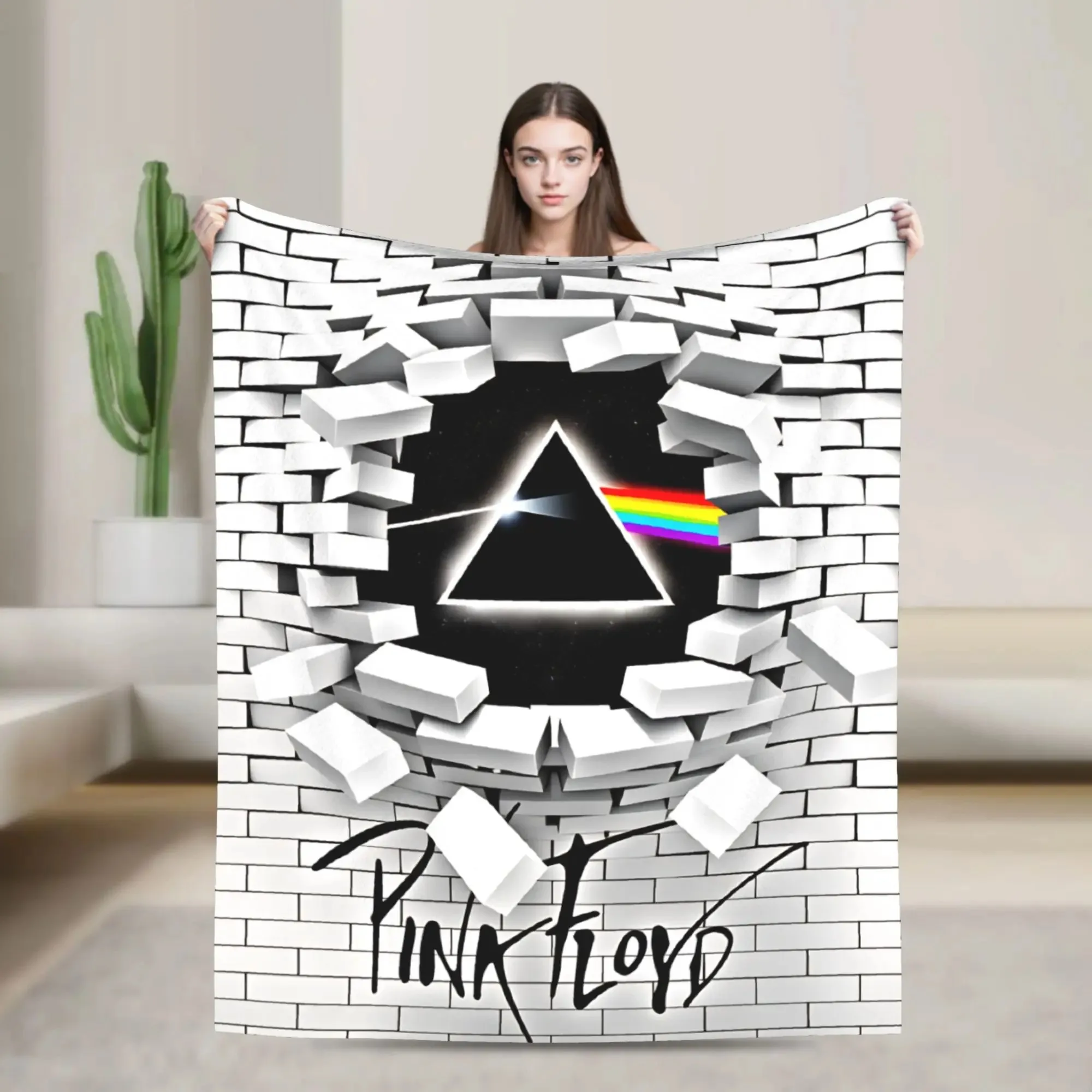 Floyded Rock Me Pinks Blanket  Super Warm Funny Plush Throw Blanket For Couch Chair Picnic Flannel Bedspread Bed Cover