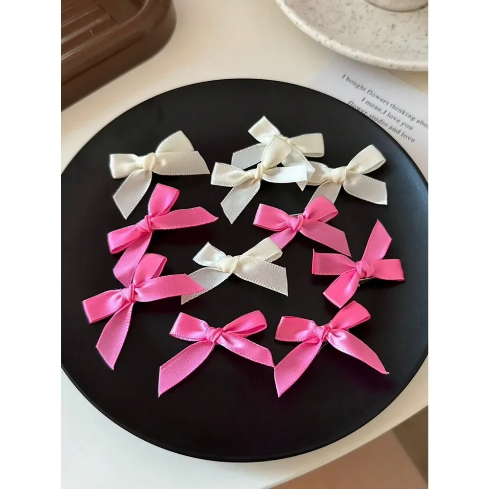 8/20pcs Ballet Style White Butterfly Hair Clips Women Mini Ribbon Bow Accessories Sweet Lovely Hairpin Girls Fringe Side Clips