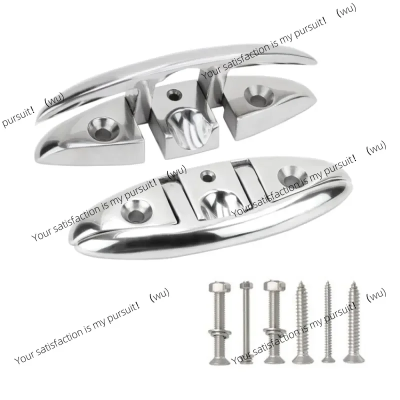 ZOCI-5inch 6inch Marine Mooring Folding Cleat 316 Stainless Steel High Mirror Polished Glossy Boat Deck Folding Cleats Parts