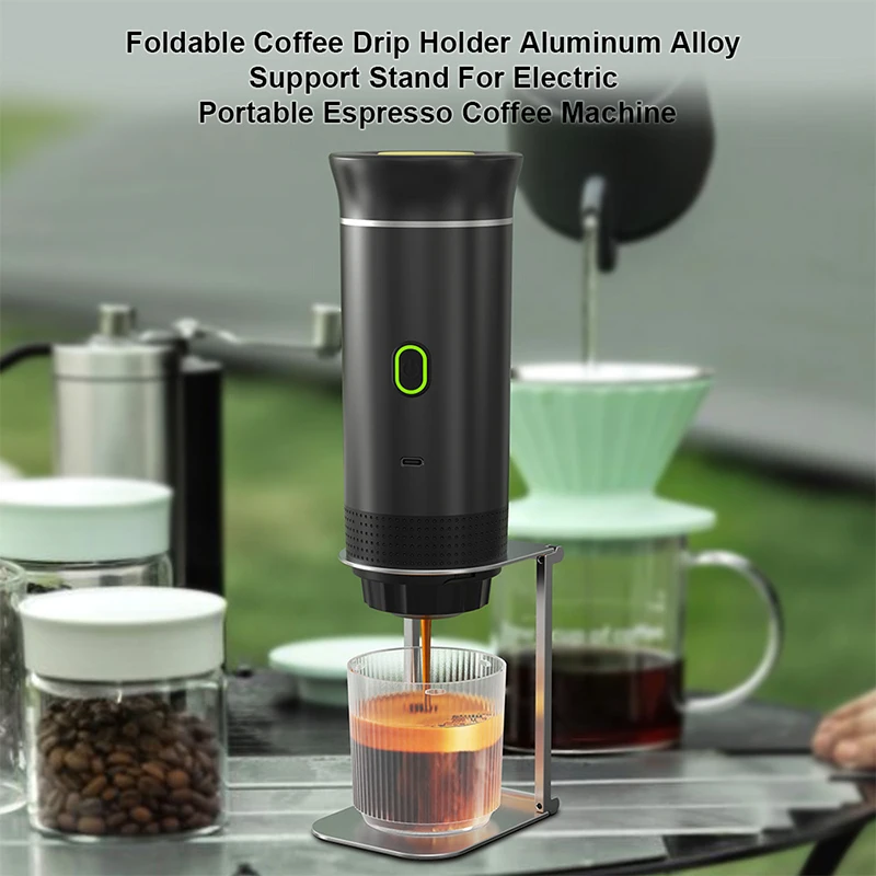 Portable Foldable Coffee Maker Stand Espresso Machine Holder with Base for Office Use