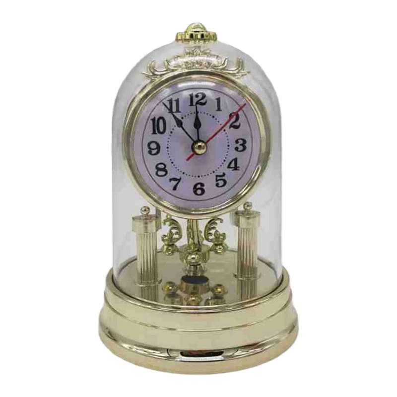 Ретро европейские настольные часы на батарейках, настольный будильник с прозрачной крышкой для часов, настольные каминные часы,