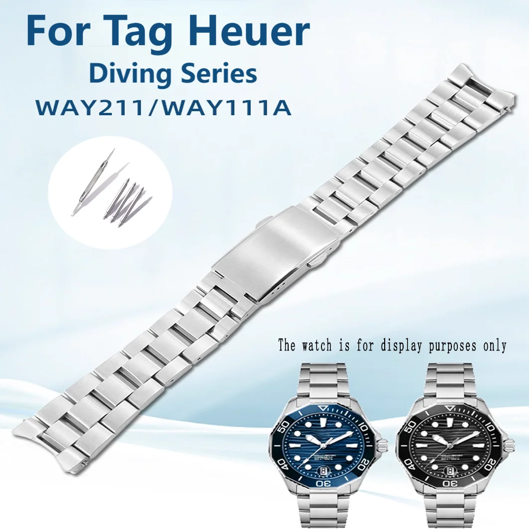 20.5 مللي متر 21.5 مللي متر ل تاغ هوير AQUARACER 300 ساعات للرجل منحني نهاية سوار الصلبة الرجال الفولاذ المقاوم للصدأ wtach حزام اكسسوارات