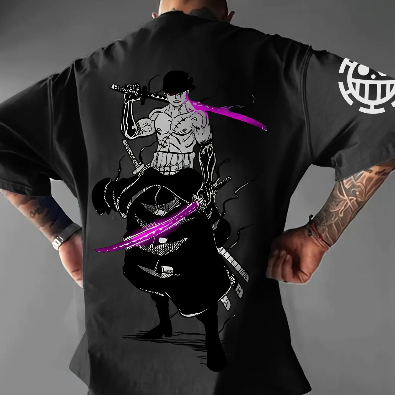 Comfortable Anime Tee, Elastic Crew Neck T-shirt, Soft and Versatile T-shirt Perfect for Sport and Casual Outfits.