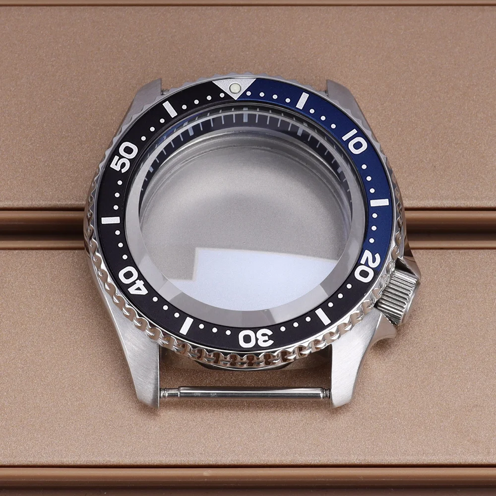 for 42.5mm Silver Mod SKX 007 Watch Case Sapphire Crystal Fit NH35 NH36 NH38 4R Movement 28.5mm Dial Men Watch Case Repair Parts