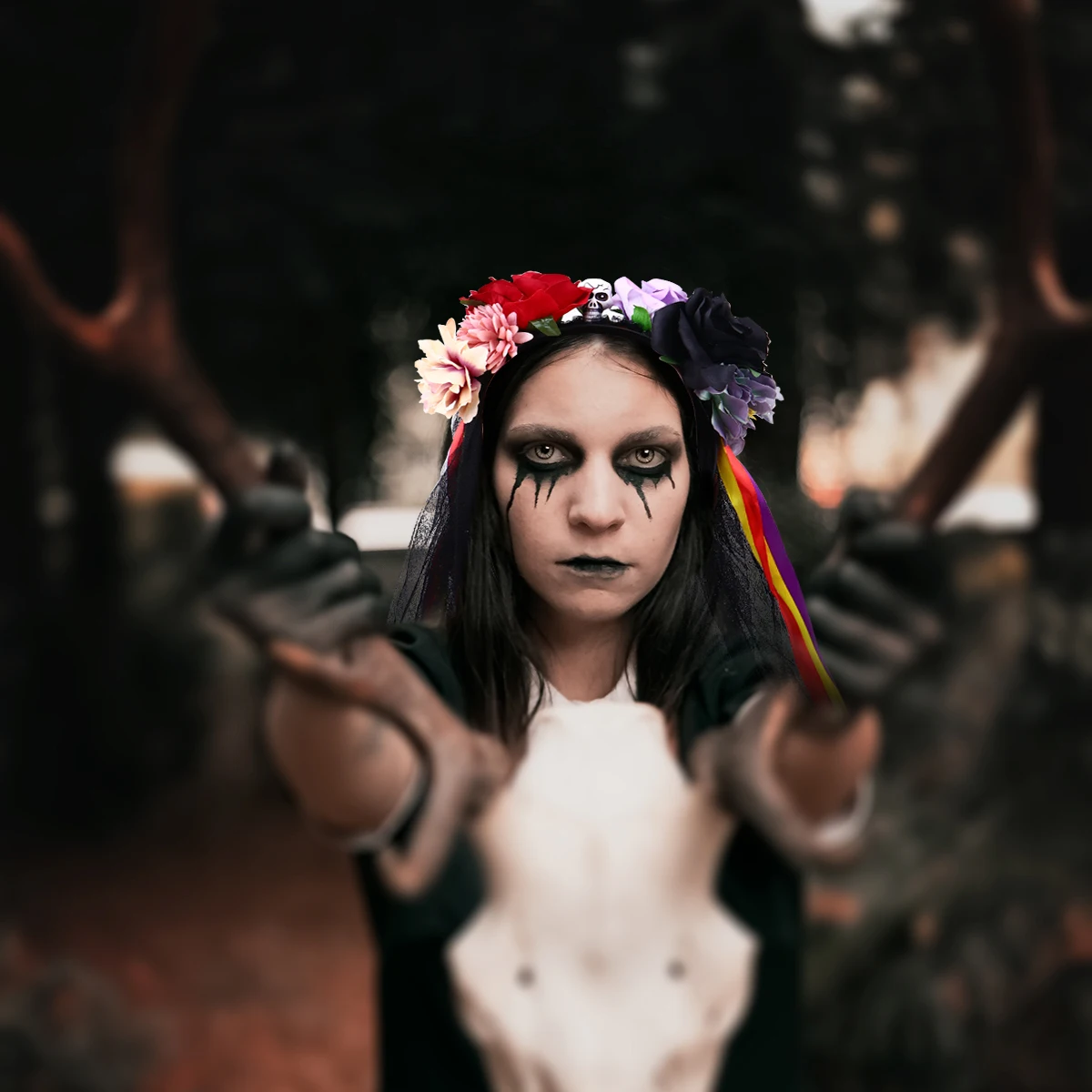 

1pcs Rose Hair Hoop Hair Hoop Lace Flower Crown Headband For Halloween Christmas Accessory Decor