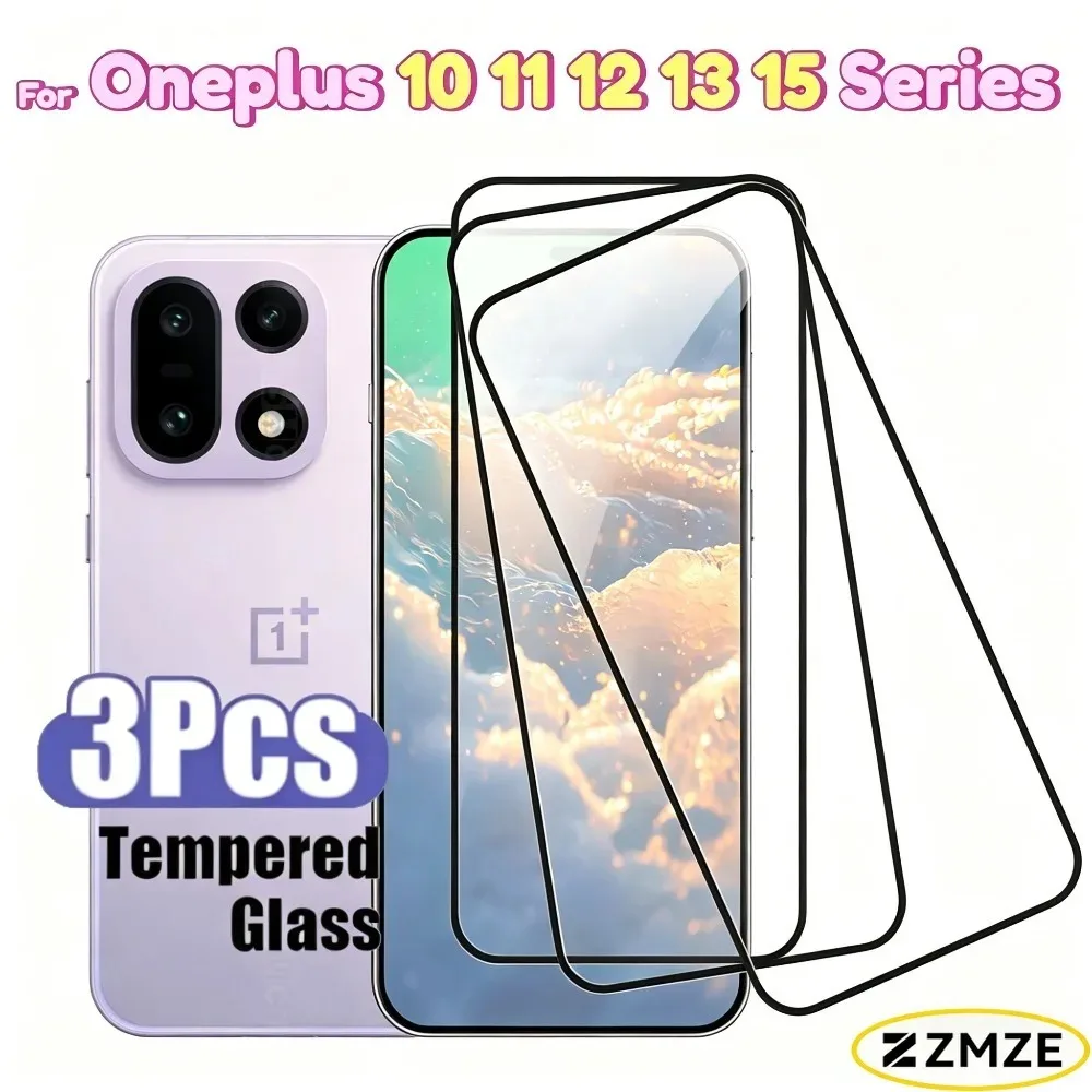 

3 Pieces Ultra Clear Tempered Glass Film For Oneplus 15 13 10 T 13S 11 10 Pro Glossy Screen Protector For Oneplus 15 13 12 10 R