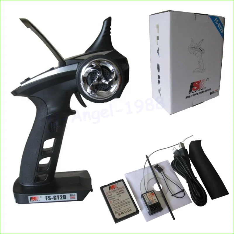 FS-GT2B FS GT2B 2.4G 3CH Gun RC Controller /w Receiver, TX Battery, USB Cable, Handle --Upgraded FS-GT2 GT2