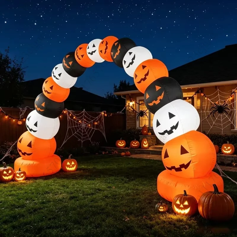 For Cross-border spot Halloween air mold LED luminous pumpkin ghost arch courtyard party atmosphere decoration ornament