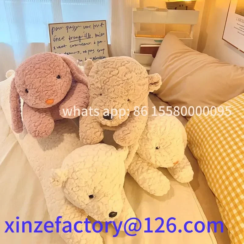 Customizable Large Rabbit Body Pillow Long Bear Cute Stuffed Animal Rabbit Sleeping Cushion Decorative