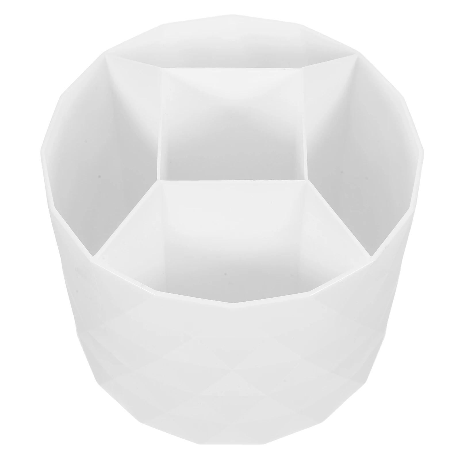 

Rotating Makeup Brush Organizer 360° Spinning Storage Box Vanity Desk Diamond Compartments Large Capacity Pen Pencil Holder Easy
