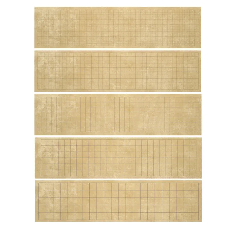 Four Feet Half Size Wax Print Grid Xuan Paper Rice Paper Half Raw Antique Style for Calligraphy Competition Practice Art Supply
