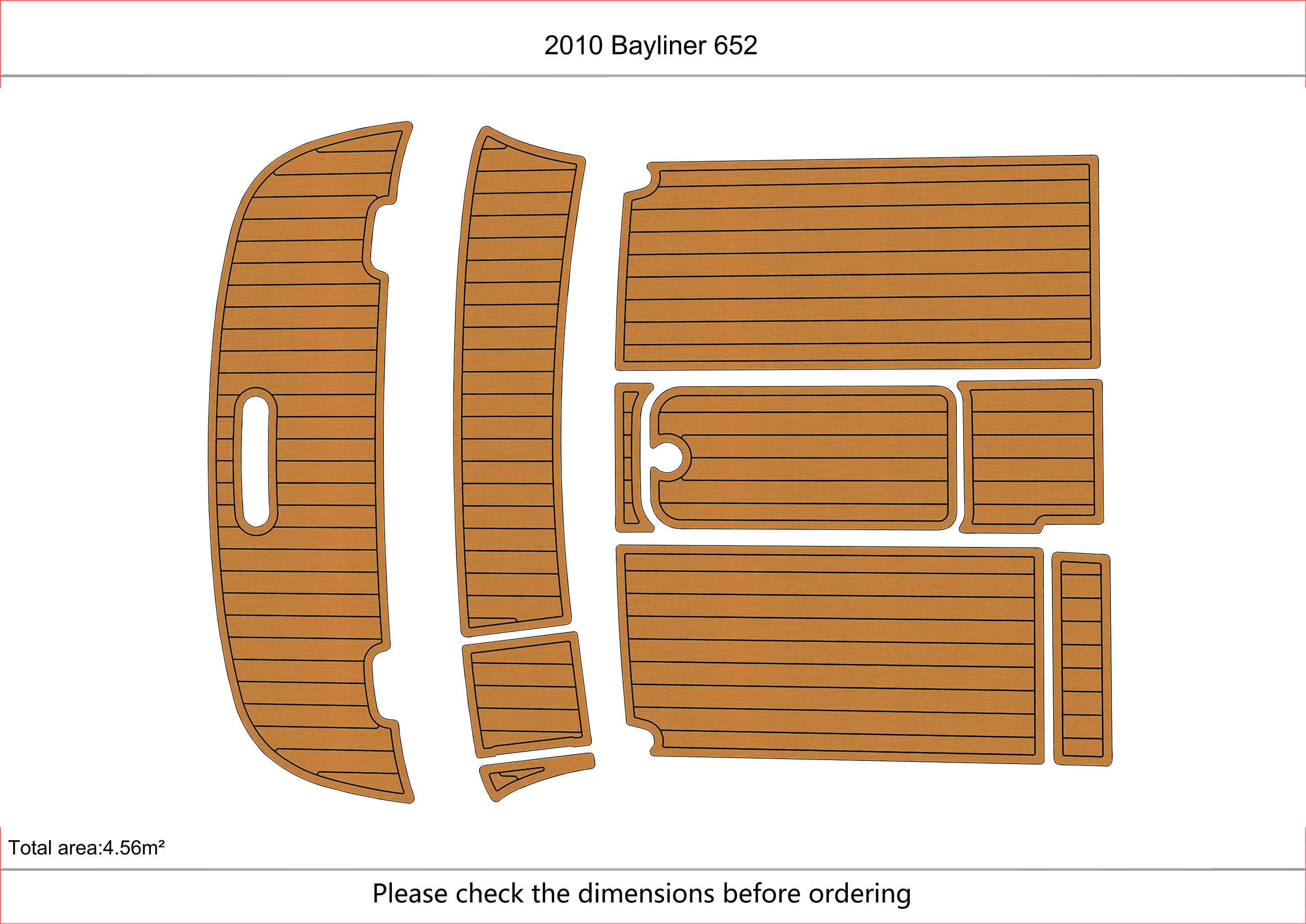 Eva foam Fuax teak seadek marine floor For 2010 Bayliner 652 Cockpit Swim platform 1/4