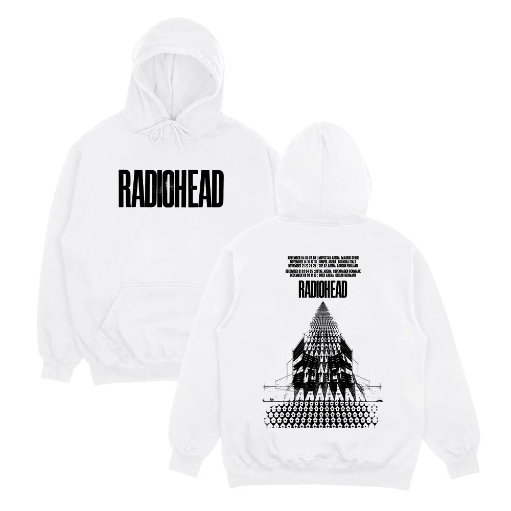 Sudaderas con capucha de banda de Rock Radiohead, sudaderas de gira europea de Radiohead, ropa de calle de gran tamaño de Hip Hop, ropa Unisex
