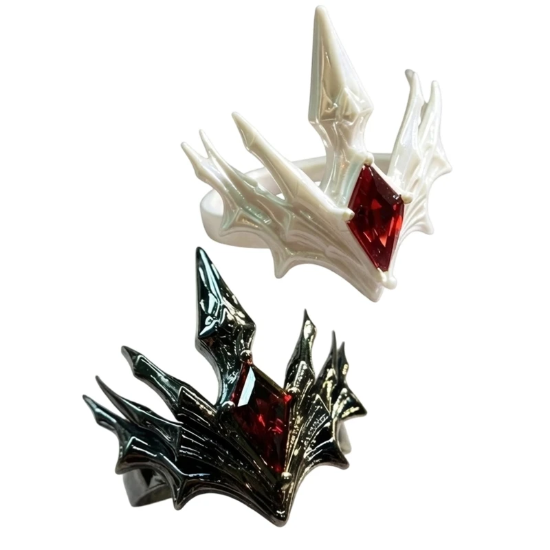 62KE Fashion Statement Ring with Pointed Design, Alloy Jewelry and 0.67 In Inner Diameter for Daily Styling Looks