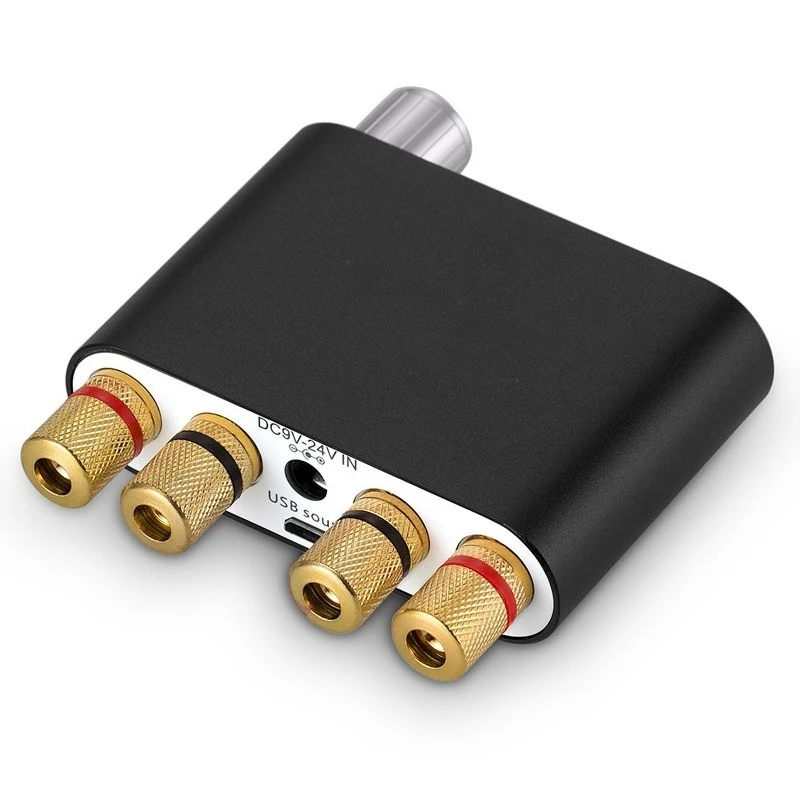 For 100W Fever Power Amplifier Bluetooth 5.0 Digital Power Amplifier HIFI Mini 2.0 Channel TV Audio USB Sound Card