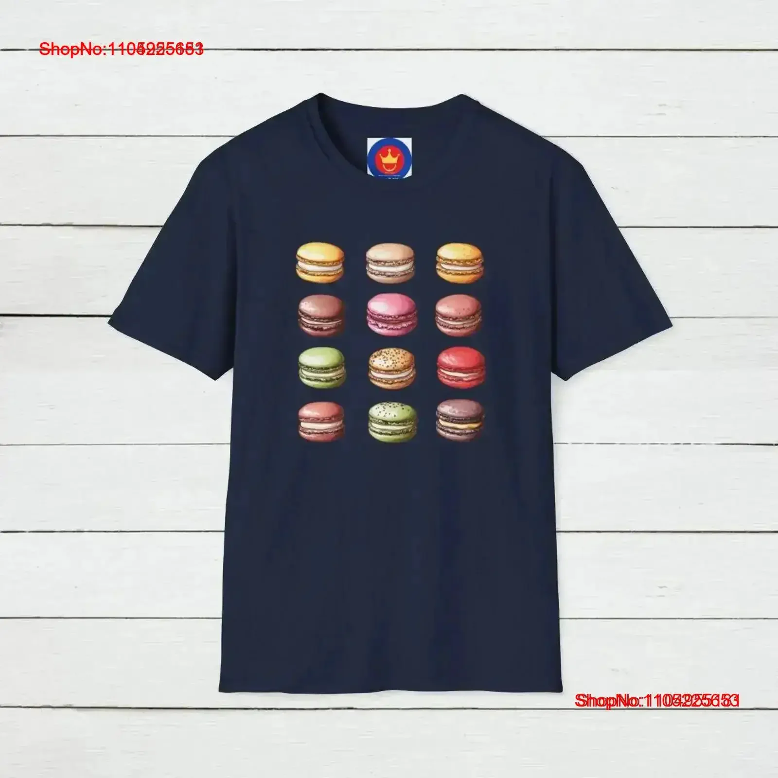 

Macaron T shirt Baking France Macarons Lover French Pastry Apparel Foodie Screen Print vintage Washed Top For Everyday Wear