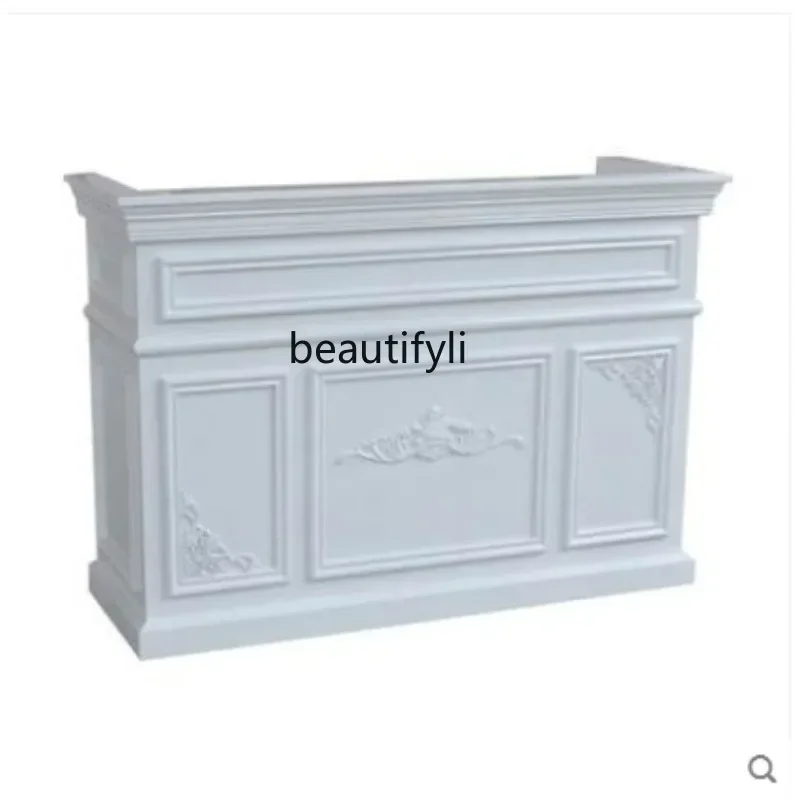 PP Carved Cashier Desk Paint Front Desk Clothing Store Beauty Salon Counter Maternal and Infant Shop Barber Shop Bar Counter