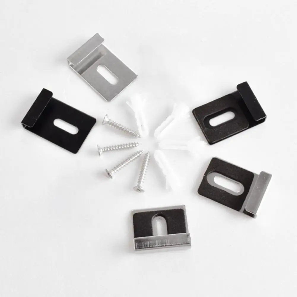 Metal Mirror Clips Wide Channel Mirror Hanger Clip Kit Wall Mounting Large Heavy Retainer Clips