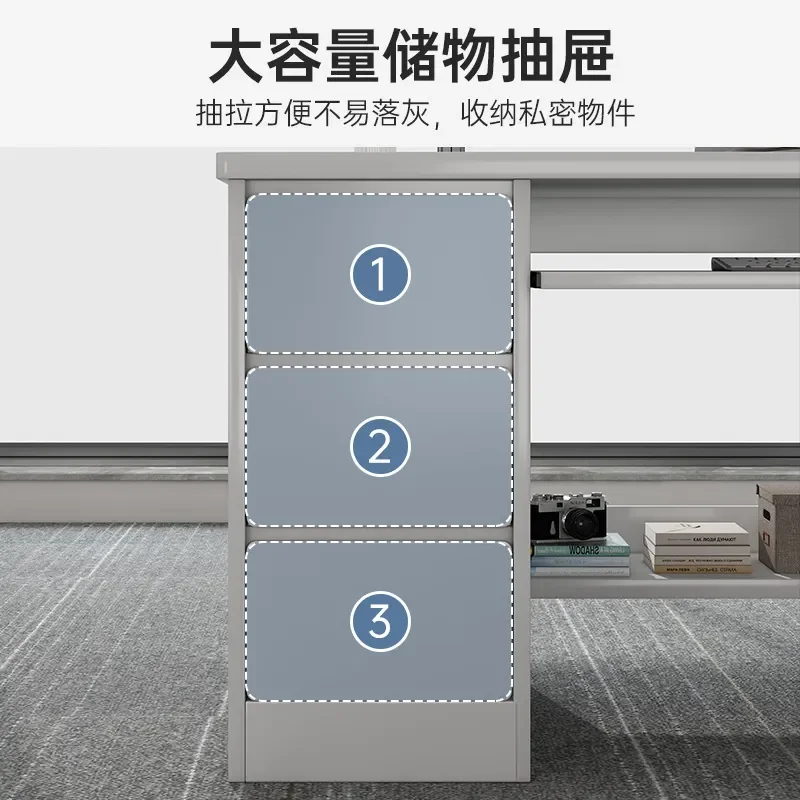 Modern Computer Desk with Chair Set Simple Office Workstation for Home Staff Executive Table