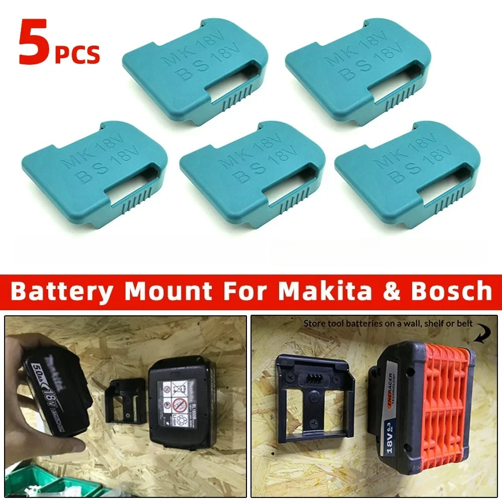 For Makita/Bosch18V Li-ion Devices Machine Drill Battery Holder 5PCS Plastic Battery Storage Case Holder Rack