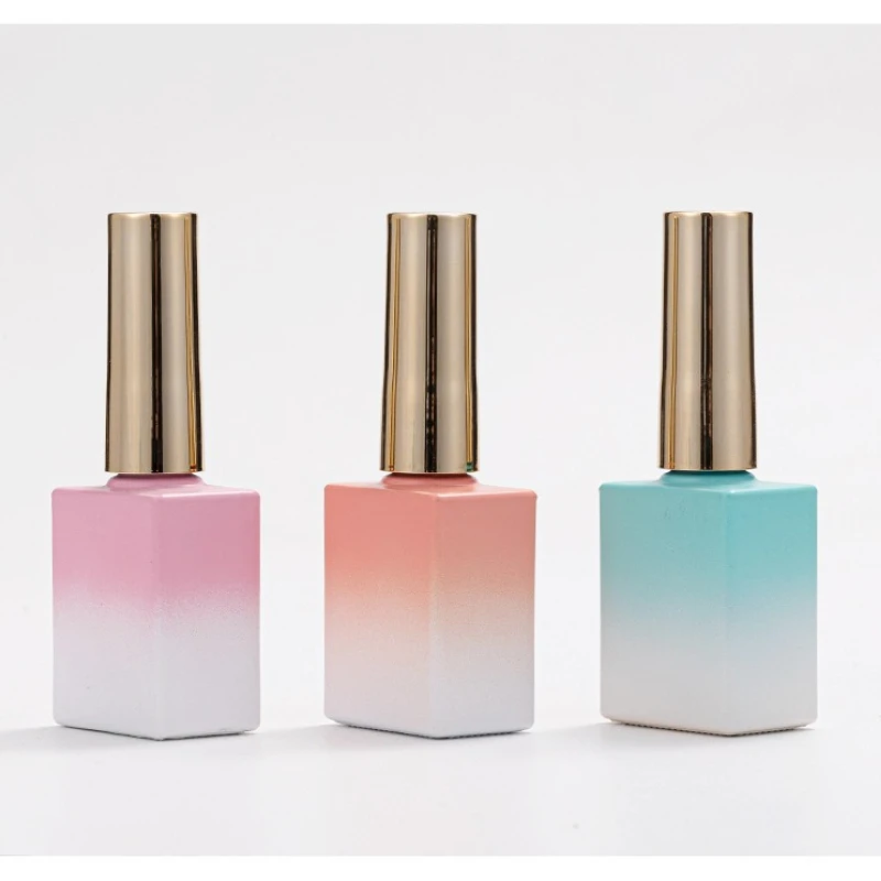10개 12ml 빈 네일 폴리시 병 그라데이션 유리 네일 폴리시 병 오일 컨테이너 페인트 글루 병 아트 네일 도구 여행용