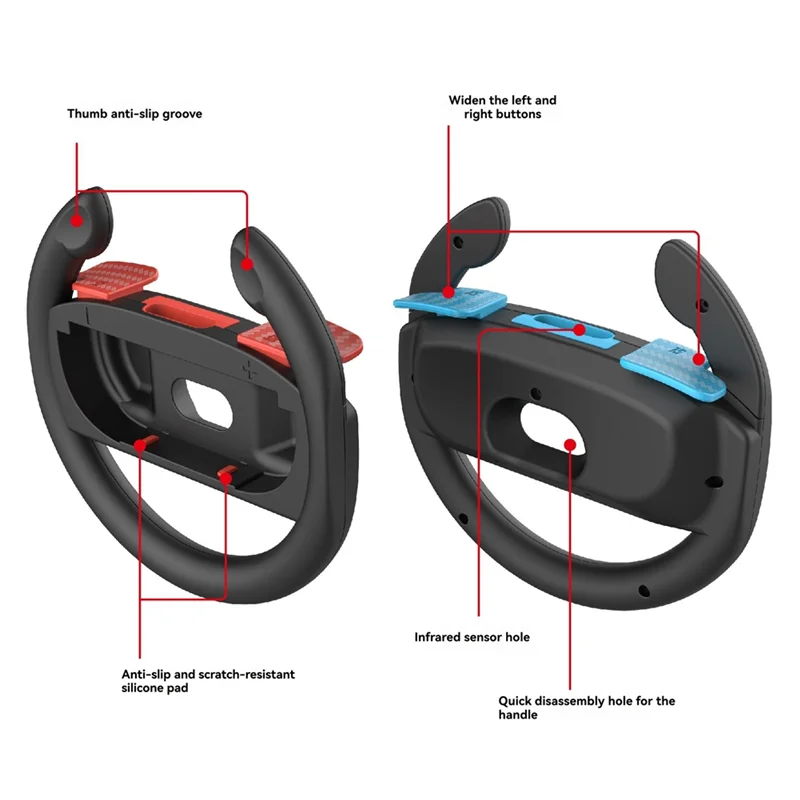 2 قطعة عجلات توجيه السباق لنينتندو سويتش 2 تحكم لعبة قبضة مقبض سباق لعبة عجلة للتبديل 2 تحكم أ
