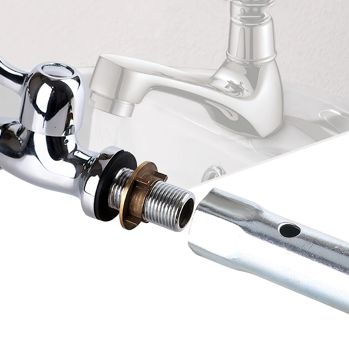 

3Pcs Hold-Down Nut Wrench Silver Finish High Strength Carbon Steel Dual Head Spanner for Sink Shower Tub Fitting Installation