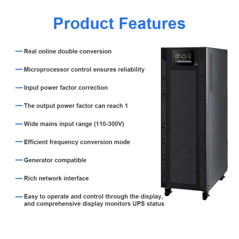 30KVA 40KVA 60KVA 80KVA Large Machine Battery Backup High Frequency 3 Phase UPS Power Supply For Server Room Data Center