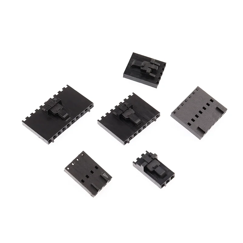 20Pcs MX2.54 Dupont Connector 2/3/4/5/6/7/8/9/10 Pin With Belt Buckle Single Row 2.54mm Housing