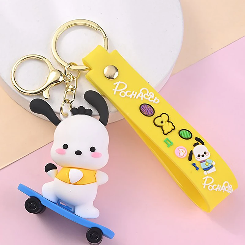 

Cartoon sanrio Pochacco Cute Girl Keychain Bag Pendant Car Key Accessories Set Ring Backpack Holiday Gifts