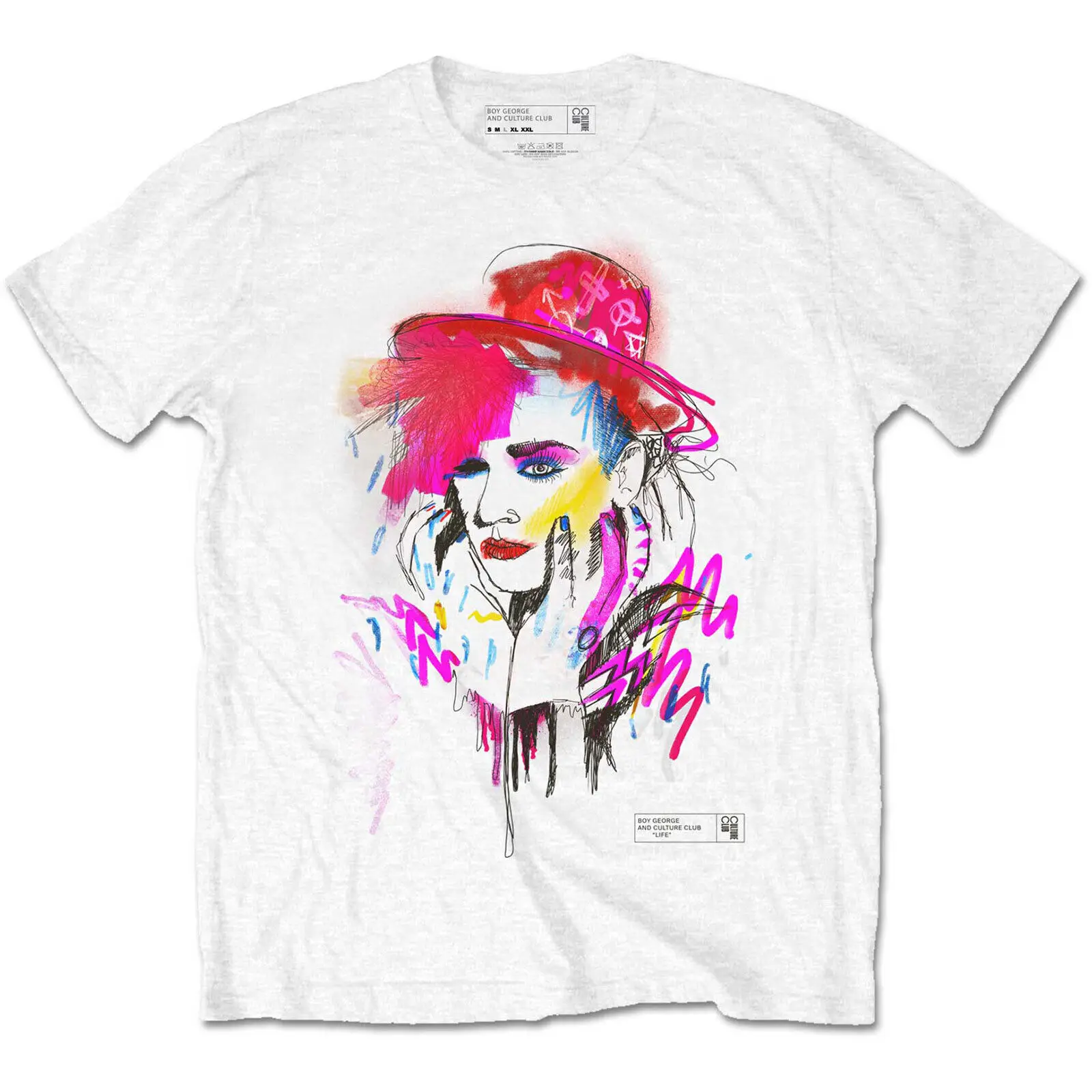 

Boy George & Culture Club Unisex T-Shirt: Drawn Portrait Men's Clothing Short Sleeve Tops