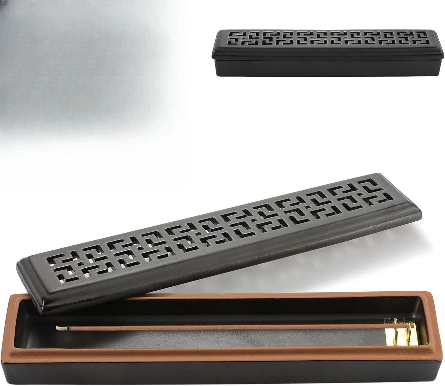 CEREMONY Incense Holder for Sticks, Ceramic Insence-Stick Holder Ash Catcher, Room Liner