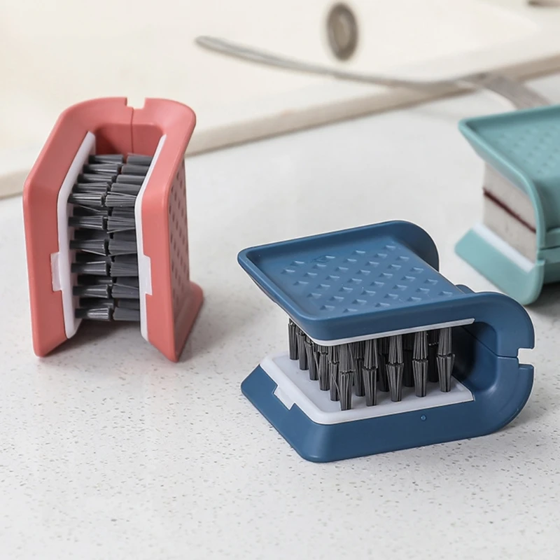 Knife Cleaner Kitchen Washing Brush Chopsticks Cutlery Cleaning Brush Double-Sided Knife Scrubber Multifunctional Brush