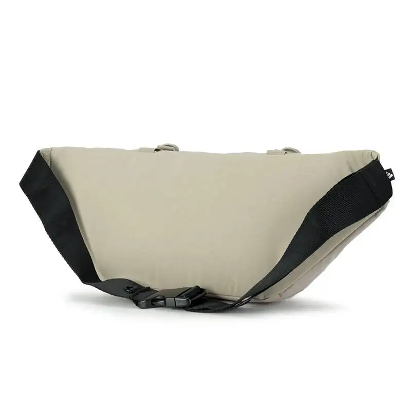 Adidas KT3090 Beige Crossbody Fanny Pack Recycled Polyamide Coated Fabric Adjustable D-Ring Strap Multi Pocket Waist Bag