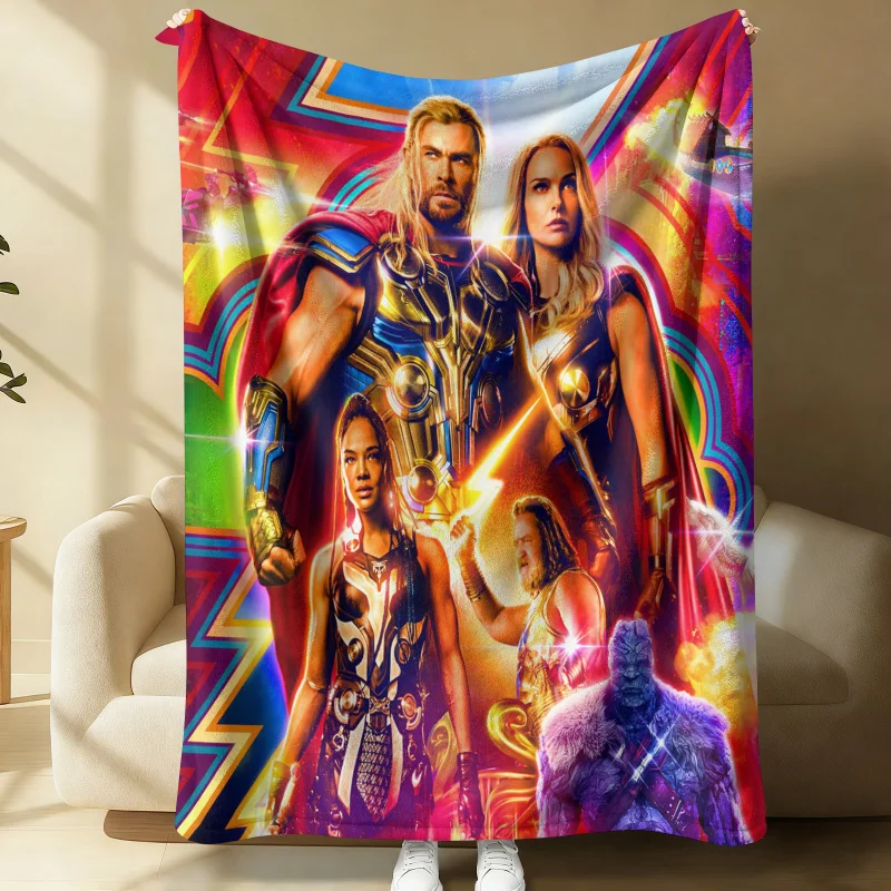 

Красочное флисовое одеяло с изображением Тора Marvel, мягкое, пушистое, легкое, теплое, для дивана, кровати, кемпинга, домашнего декора, подарок для мальчиков и девочек