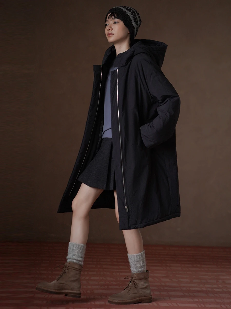 

Женское теплое пальто Hacikis Miss Winter с капюшоном, из высококачественного хлопка, свободного кроя, для комфорта и тепла