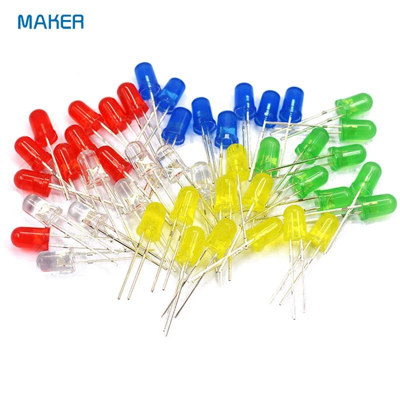 5mm Light-emitting Diode Components Package, Red, Yellow, Green And Dual-colour LEDs 20 Each Total 80 LED Electronic Components