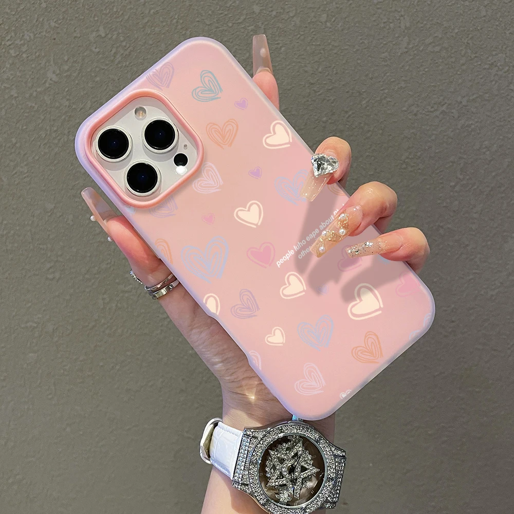 

Love Heart Cute Design Candy Color Phone Case For Xiaomi 17 Pro Max 17 Pro 14 T 15 T Pro Mi 11 Lite 5G Shockproof INS Cover