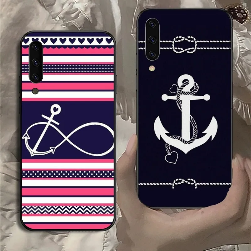 Sailor Safely Anchor Phone Case for Samsung Note 9 10 20 Plus Pro Ultra J6 J5 J7 J8 Black Soft Cover Funda Shell