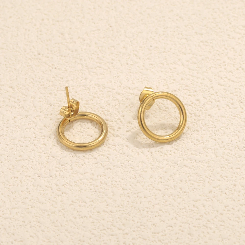DIY 쥬얼리 결과에 대 한 10pcs 스테인레스 스틸 골드 라운드 귀걸이 포스트 커넥터 쥬얼리 Accessorie에 대 한 라운드 루프 귀걸이 자료