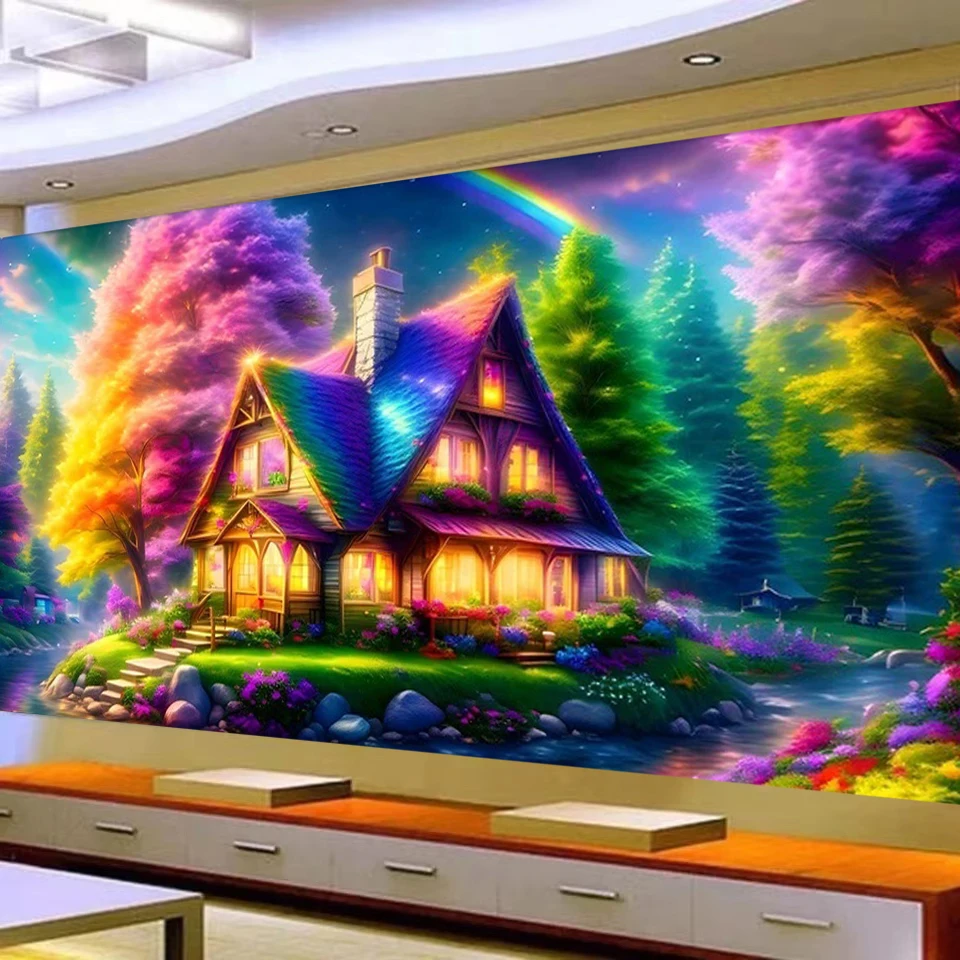 

Мечтательный светящийся дом алмазная живопись большой размер, 5D Diy полный круглый квадратный алмаз мозаика ювелирные изделия наборы для вышивки крестом домашний декор