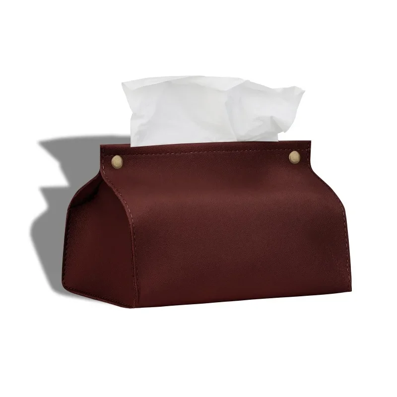 Tissue Bag PU Leather Napkin Holder Foldable Tissue Box Home Office Waterproof Dustproof Storage Sundries Ontaine European Style