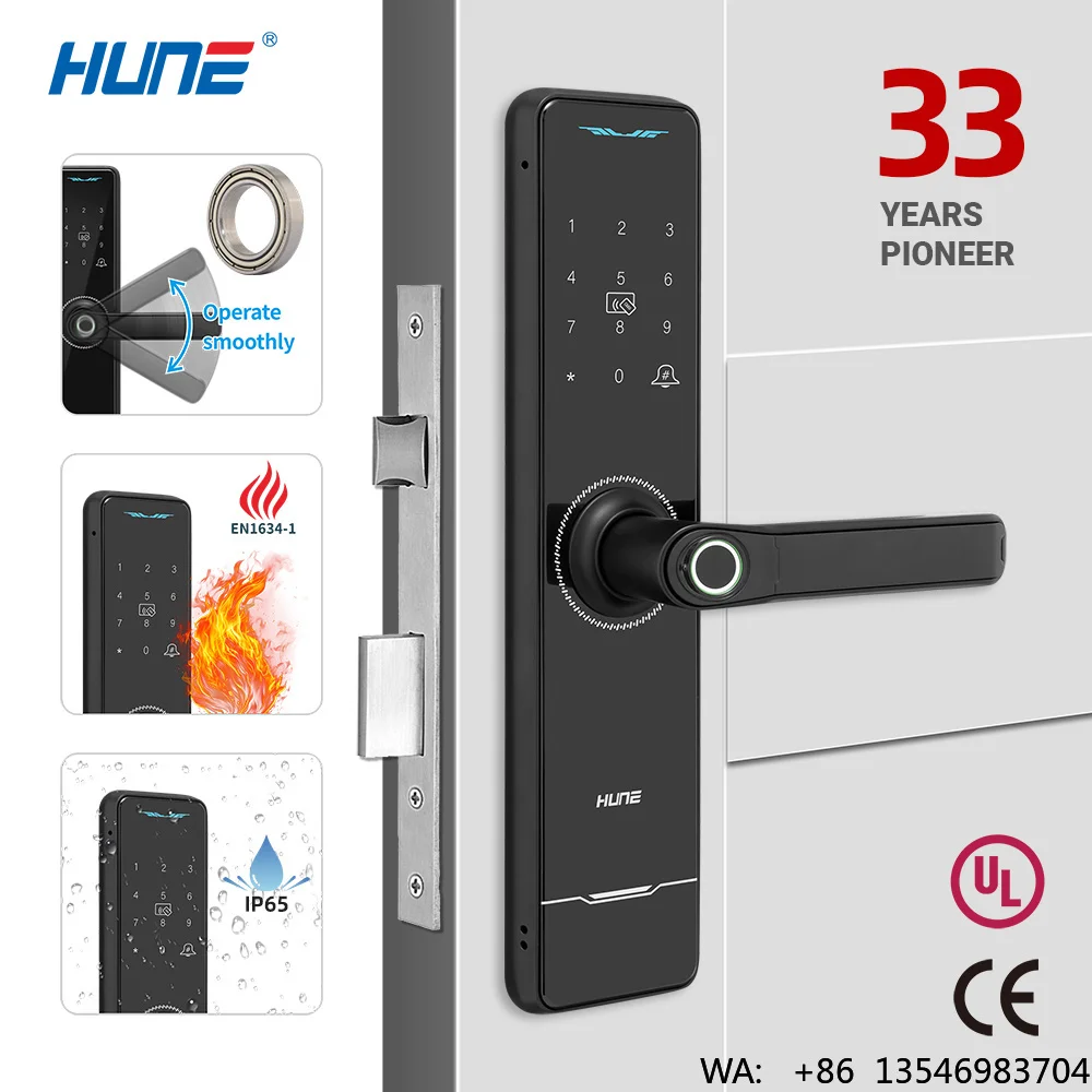 HUNE New Keyless Product Smart Gate Door Handle WiFi  Digital Electronic APP Mobile Control Biometric Fingerprint Door Lock
