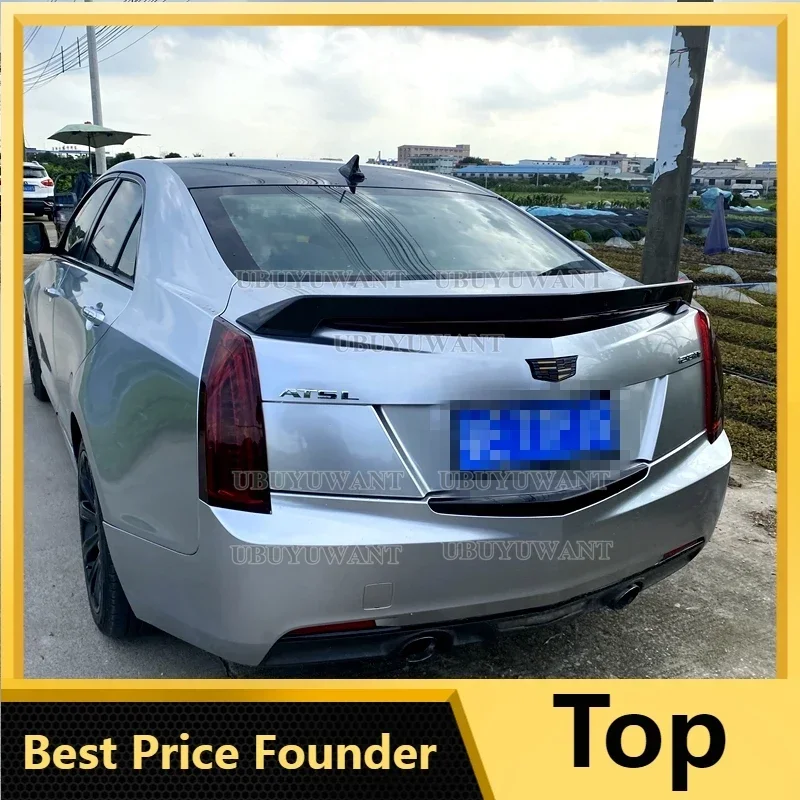 

Для Cadillac ATS седан 4-дверный 2015-2019 задняя крышка багажника накладка крылья спойлер из углеродного волокна пластиковый задний багажник спойлер