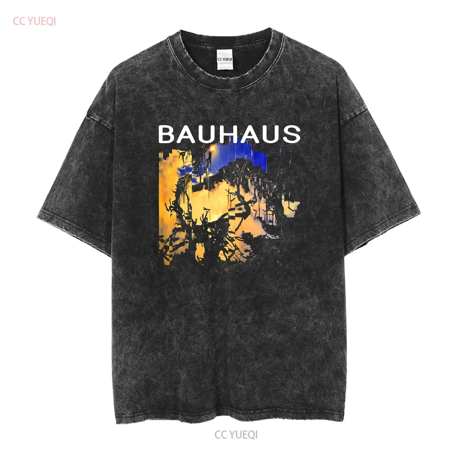 Bauhaus T Shirt Black Cotton All Size S to 5XL K3214 long or short sleeves vintage Washed homme streetwear Breathable Soft
