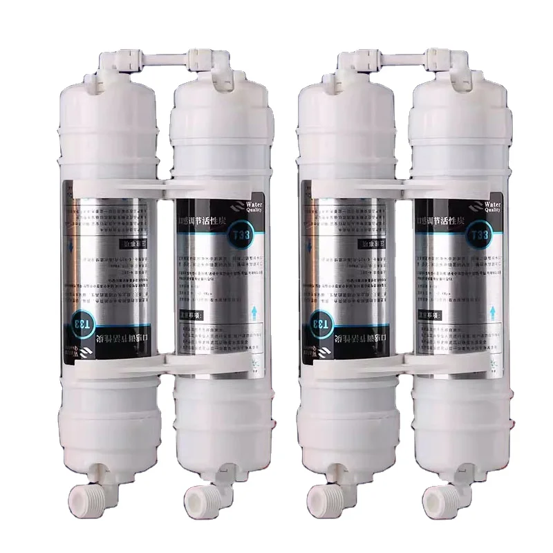 

10 Inch Standard T33 Coconut Shell Particle Carbon Filter element Carbon Rod Filter element 1/4 "push-in Simple Installation
