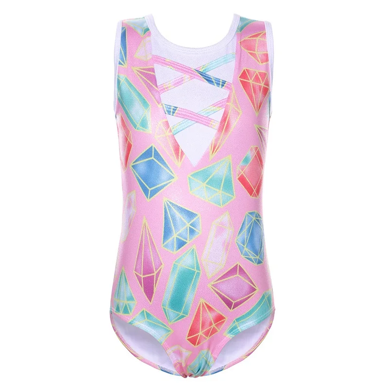 BAOHULU Girls Ballet Leotard Sleeveless Gymnastics Outfit Sparkle Ballerina Practice Bodysuit  Dancewear Leotard for Ballet