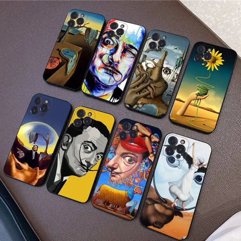 Etui Salvador Dali Painting Phone Case Silicone Soft For iphone 14 13 12 11 Pro Mini XS MAX 8 7 6 Plus X 2020 XR Shell